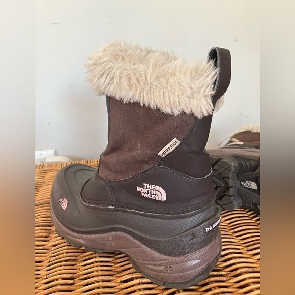 The North Face Greenland Zip Waterproof Winter Boot Brownie Brown Girls Size 3 - Picture 7 of 7